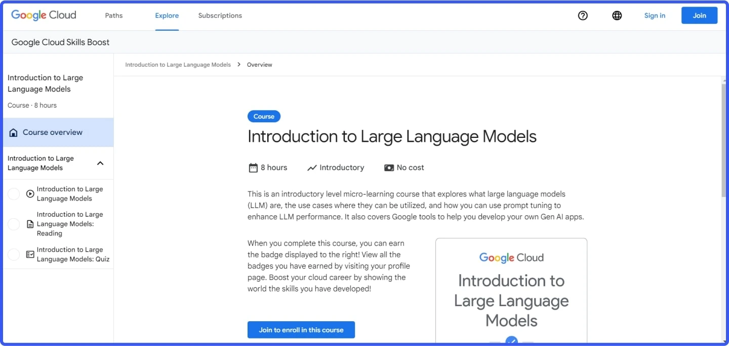 Introduction to Large Language Models by Google Cloud